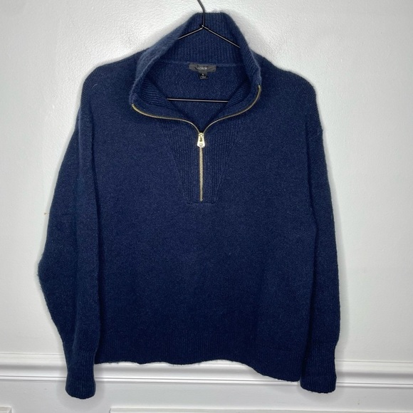 J.Crew Half Zip Wool Blend Sweater - Picture 1 of 8